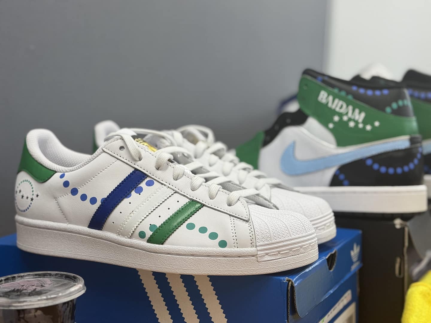 hand painted adidas superstars for corporate events