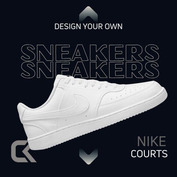 design your own branded custom nike courts sneakers